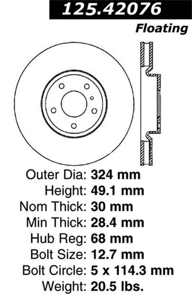 Stoptech 6/02-08 350z/ 8/02-04 G35 w/ Brembo Front CRYO-STOP Rotors - 125.42076CRY